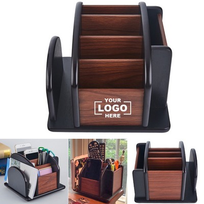 Natural Wood Desktop Organizer